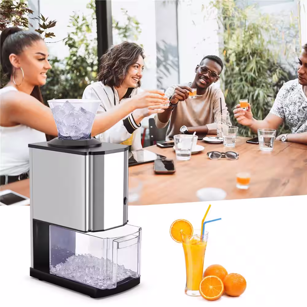 Costway Electric Stainless Steel Ice Crusher Machine Professional Tabletop 424 oz. in Silver
