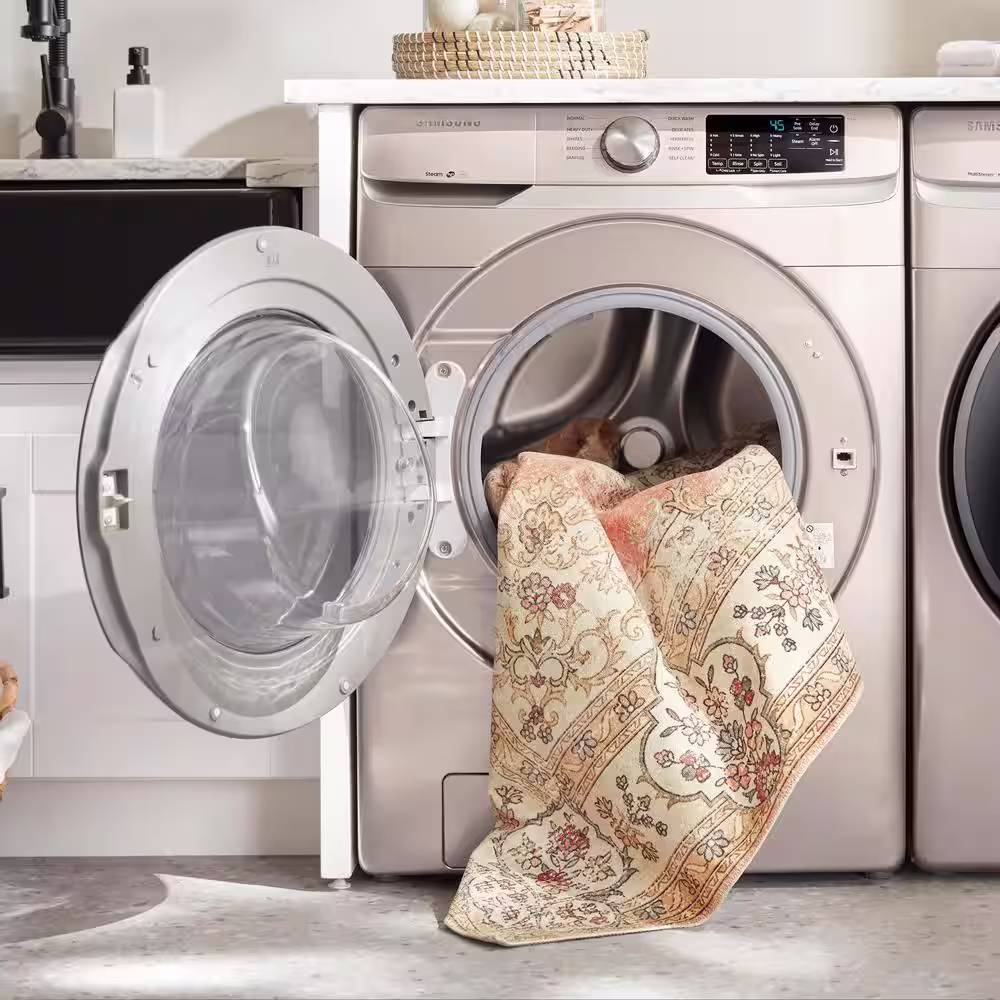 HOUSEHOLD ESSENTIALS Round Banana Leaf Natural Laundry Basket