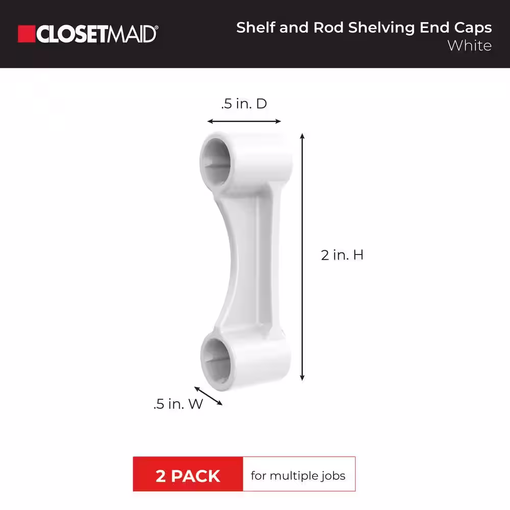 ClosetMaid 2 in. Shelf and Rod End Caps (2-Pack)