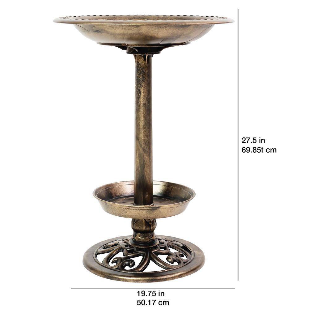Patio Premier Brushed Bronze Birdbath with Planter