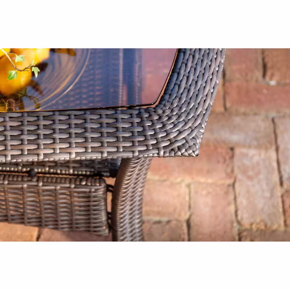 Hanover Strathmere 6-Piece Wicker Patio Conversation Set with Cilantro Green Cushions