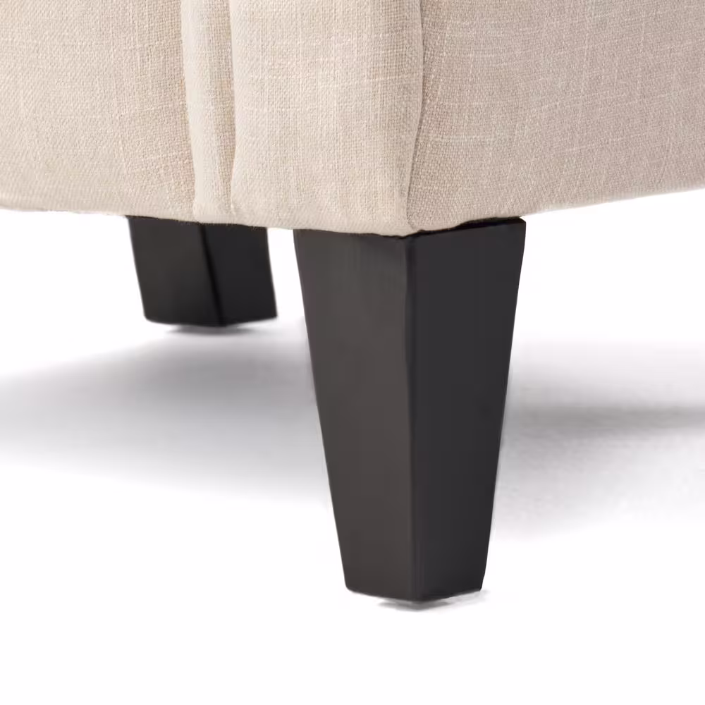 Noble House Merritt Light Beige Fabric Tufted Club Chair