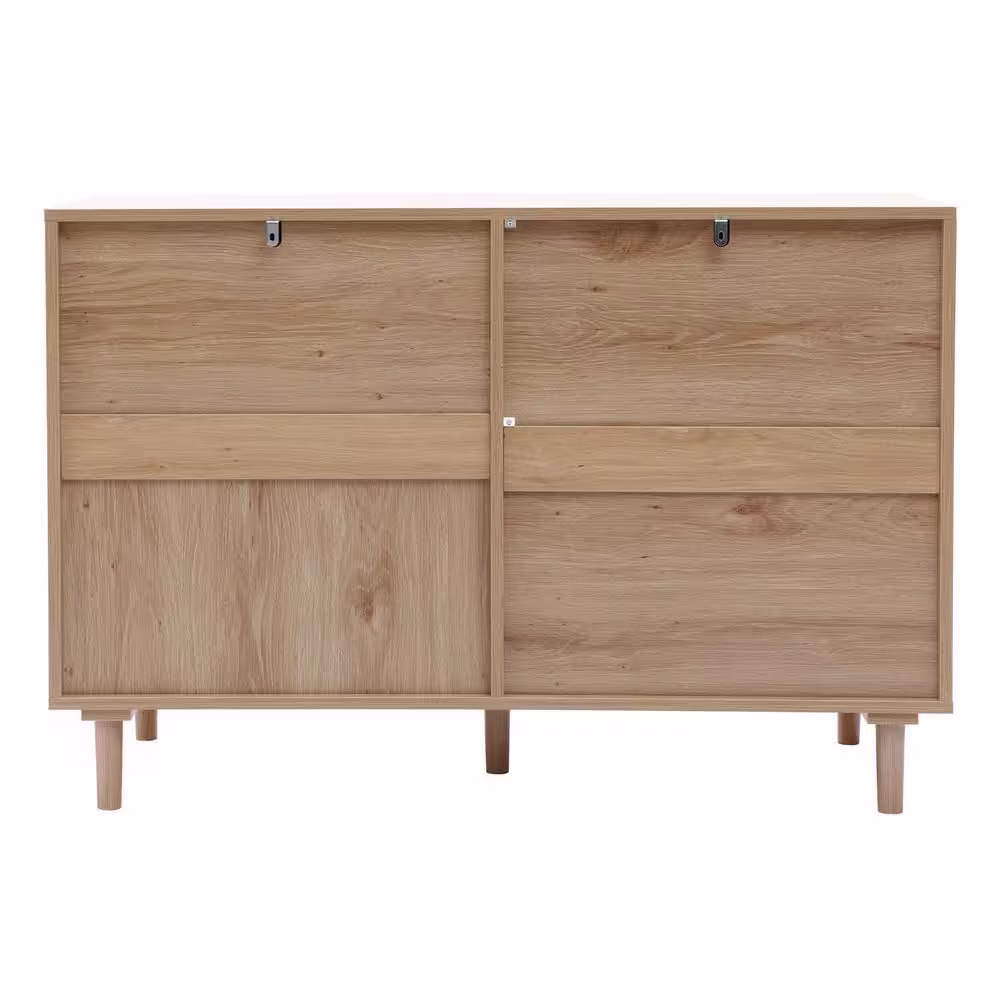 LuxenHome 6-Drawer Light Oak Dresser 29.5 in. x 43.3 in. x 15.7 in.