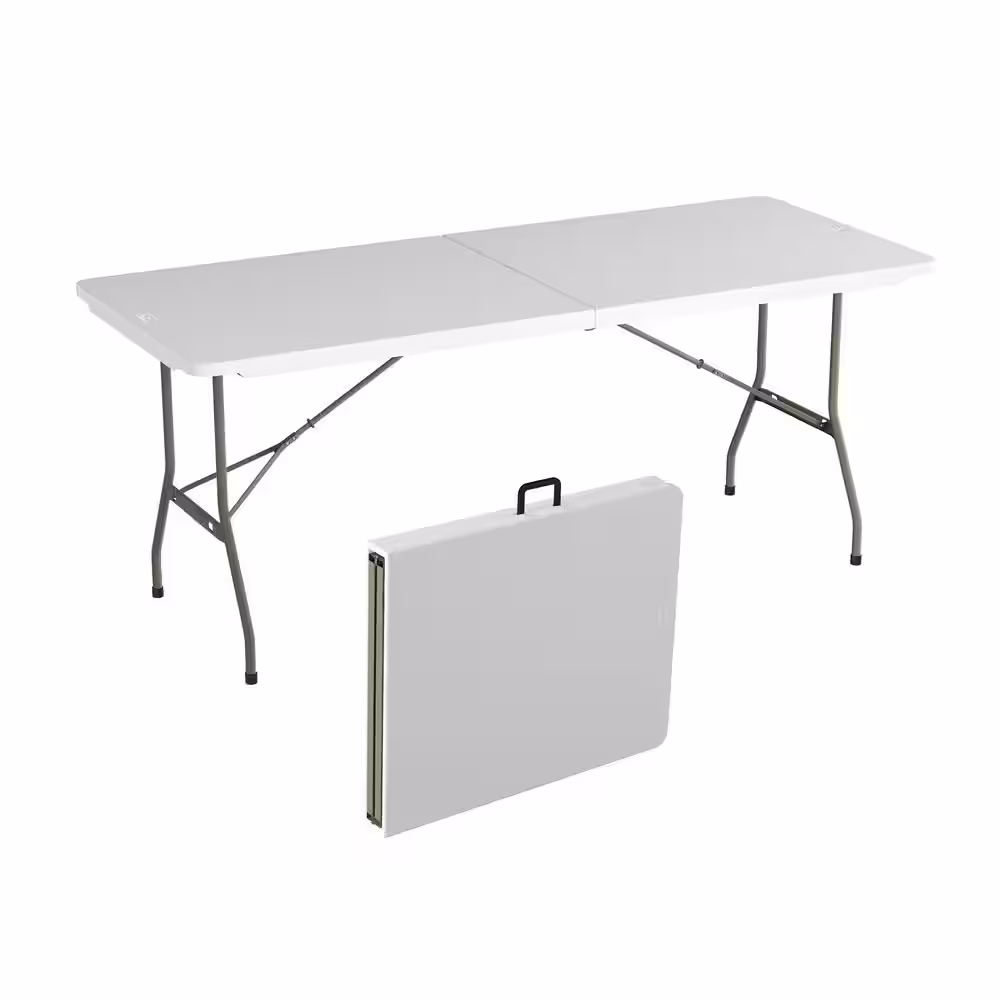 Lavish Home 6 ft. Folding Utility Table with Plastic Tabletop
