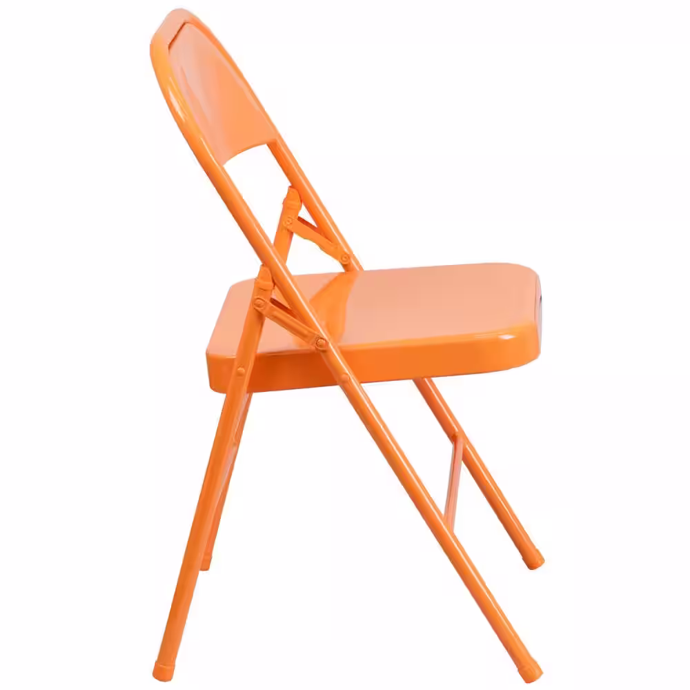 Flash Furniture Orange Marmalade Metal Folding Chair (4-Pack)