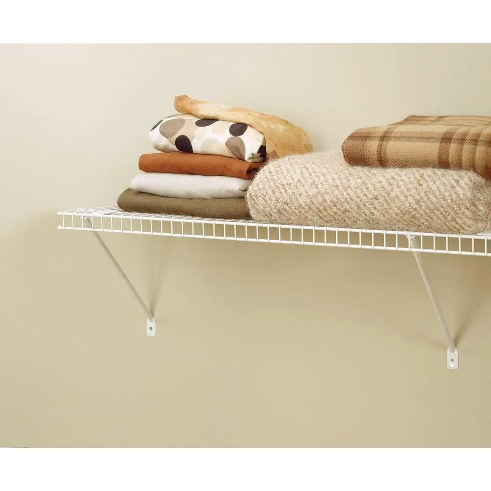 ClosetMaid SuperSlide 48 in. W x 12 in. D White Steel Wire Closet Shelf with Closet Rod