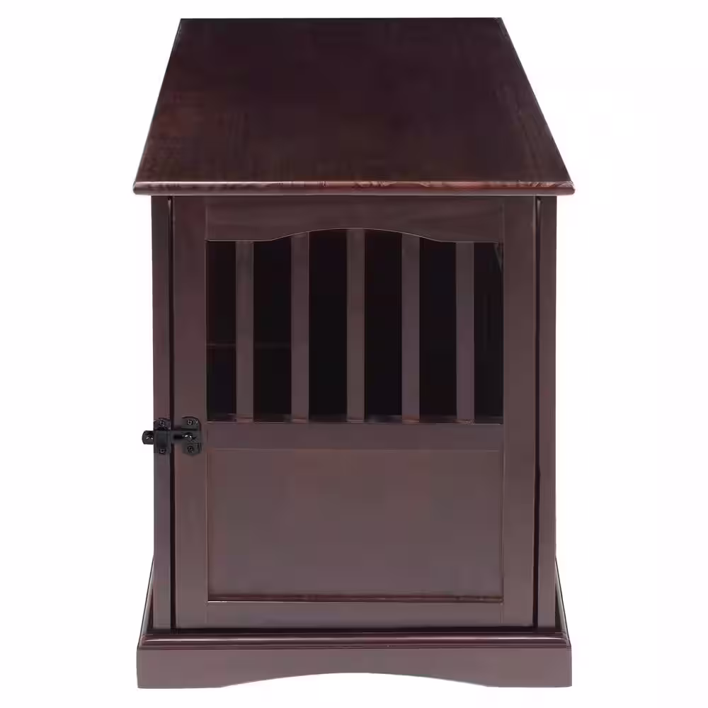 Casual Home Small Espresso Pet Crate End Table with Gate