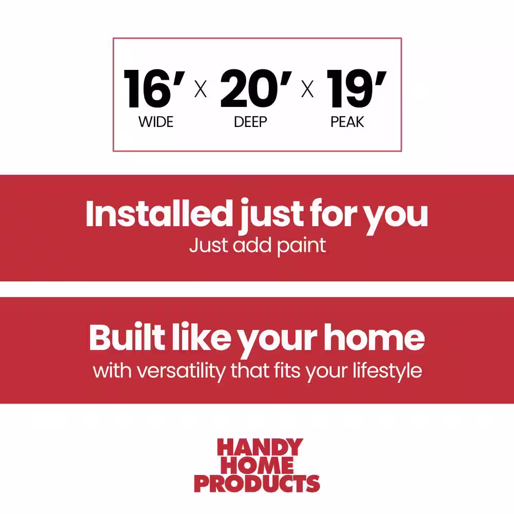 Handy Home Products Professionally Installed Ashland 16 ft. W x 20 ft. D 2-Story Wood Storage Shed with Brown Shingles (320 Sq. Ft.)