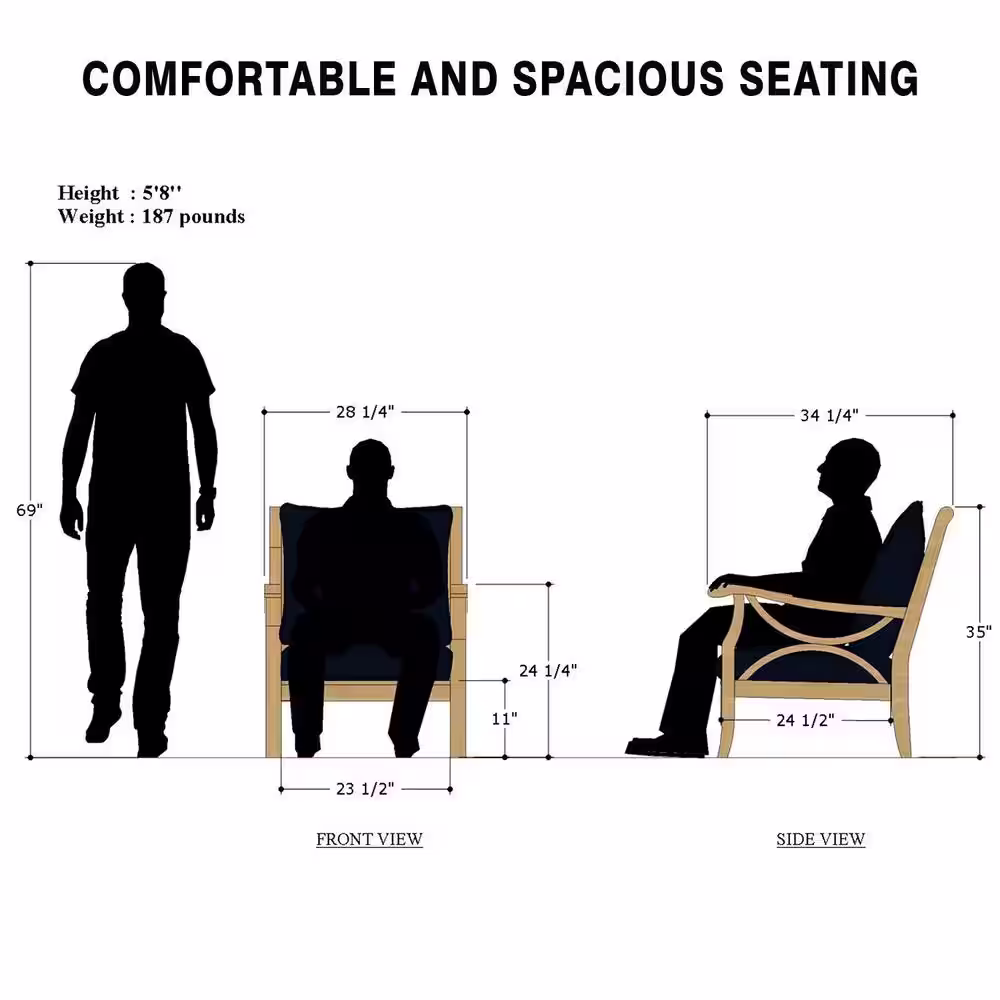 Cambridge Casual Abbington Teak Wood 5 Piece Patio Conversation Set with Beige Cushion