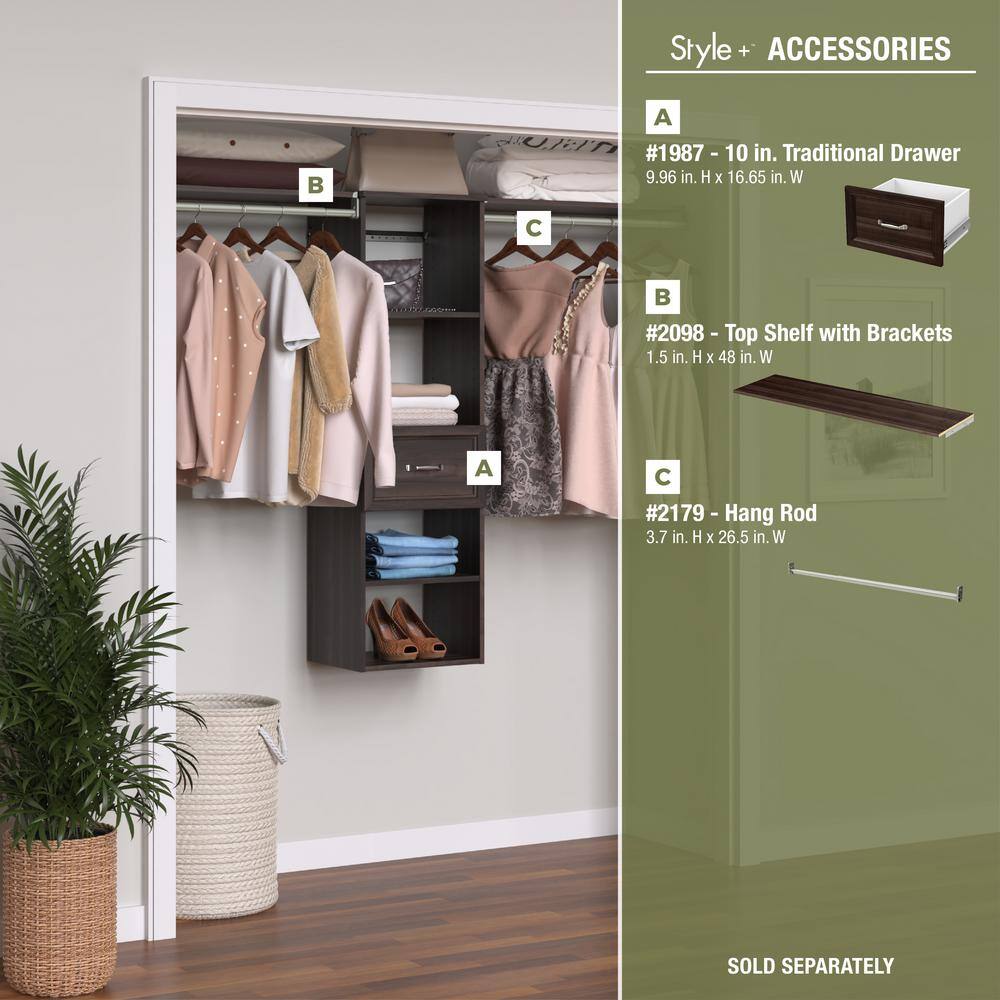 ClosetMaid Style+ 17 in. W Modern Walnut Hanging Wood Closet Tower