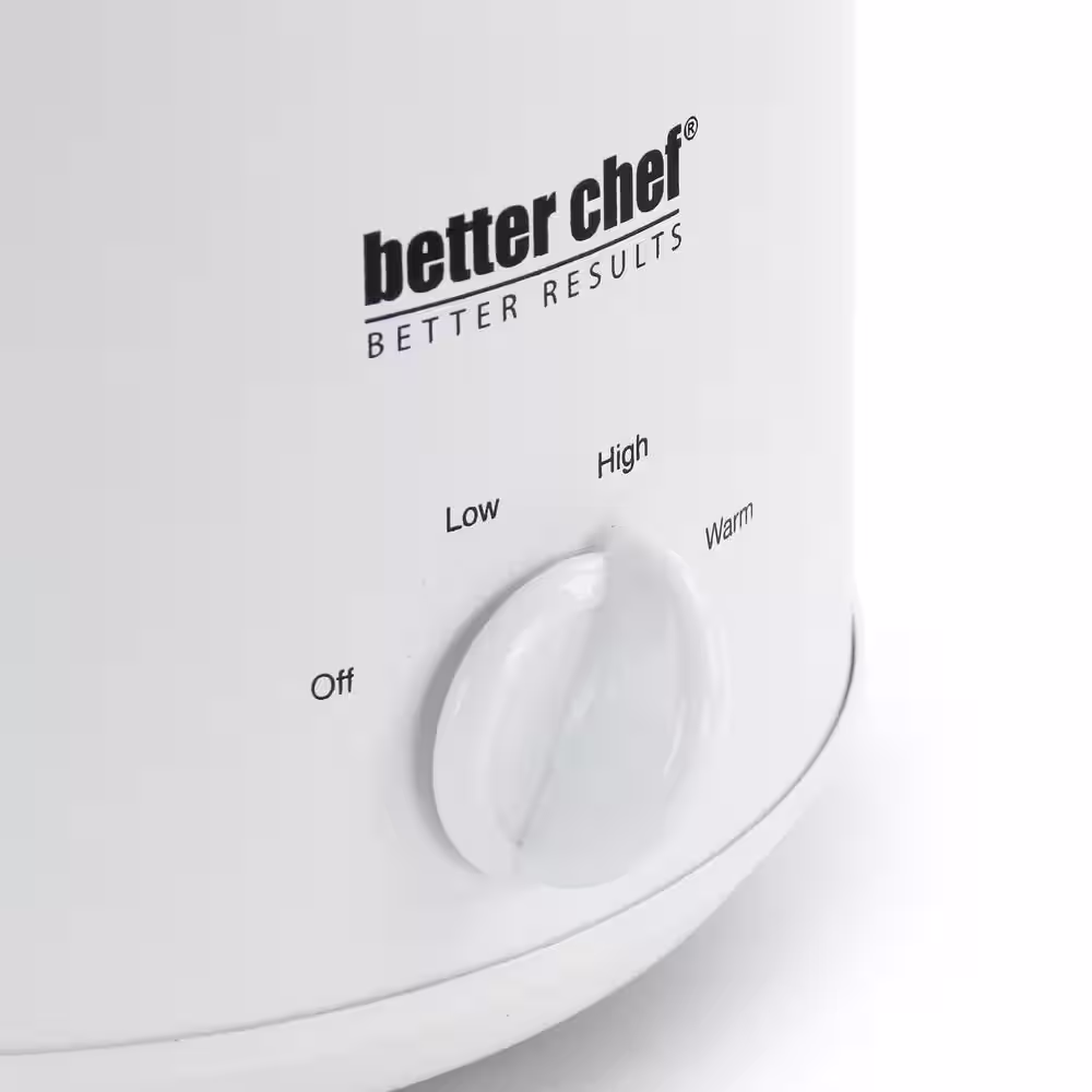 Better Chef 3 qt. Round Slow Cooker with Removable Stoneware Crock in White
