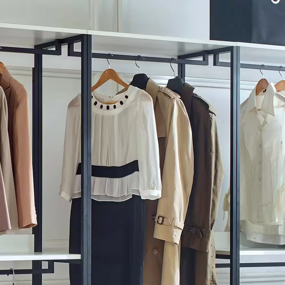 None Fiona 111 in. W White Freestanding Walk in Wood Closet System with Metal Frame