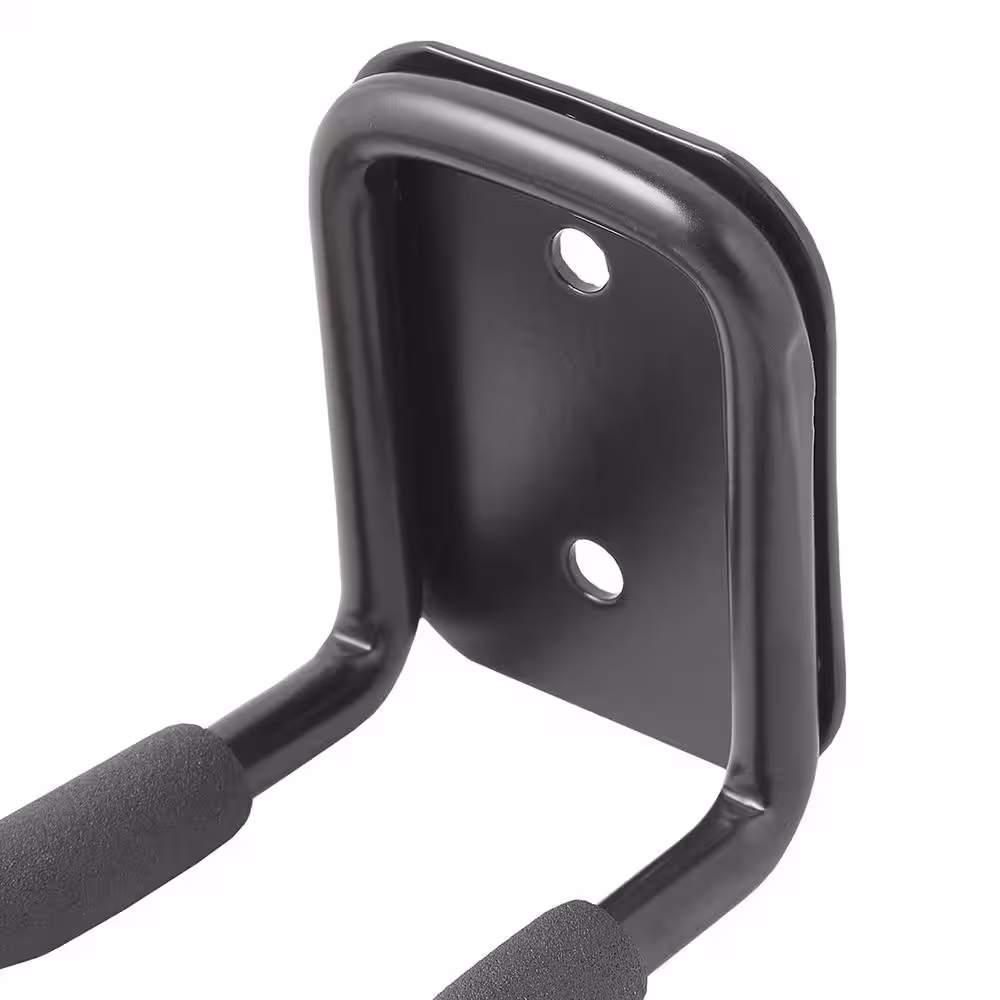 Husky 40 lbs. Heavy-Duty Wall-Mounted PVC-Dipped Black Steel Ball and Power Tool Holder with Mounting Hardware