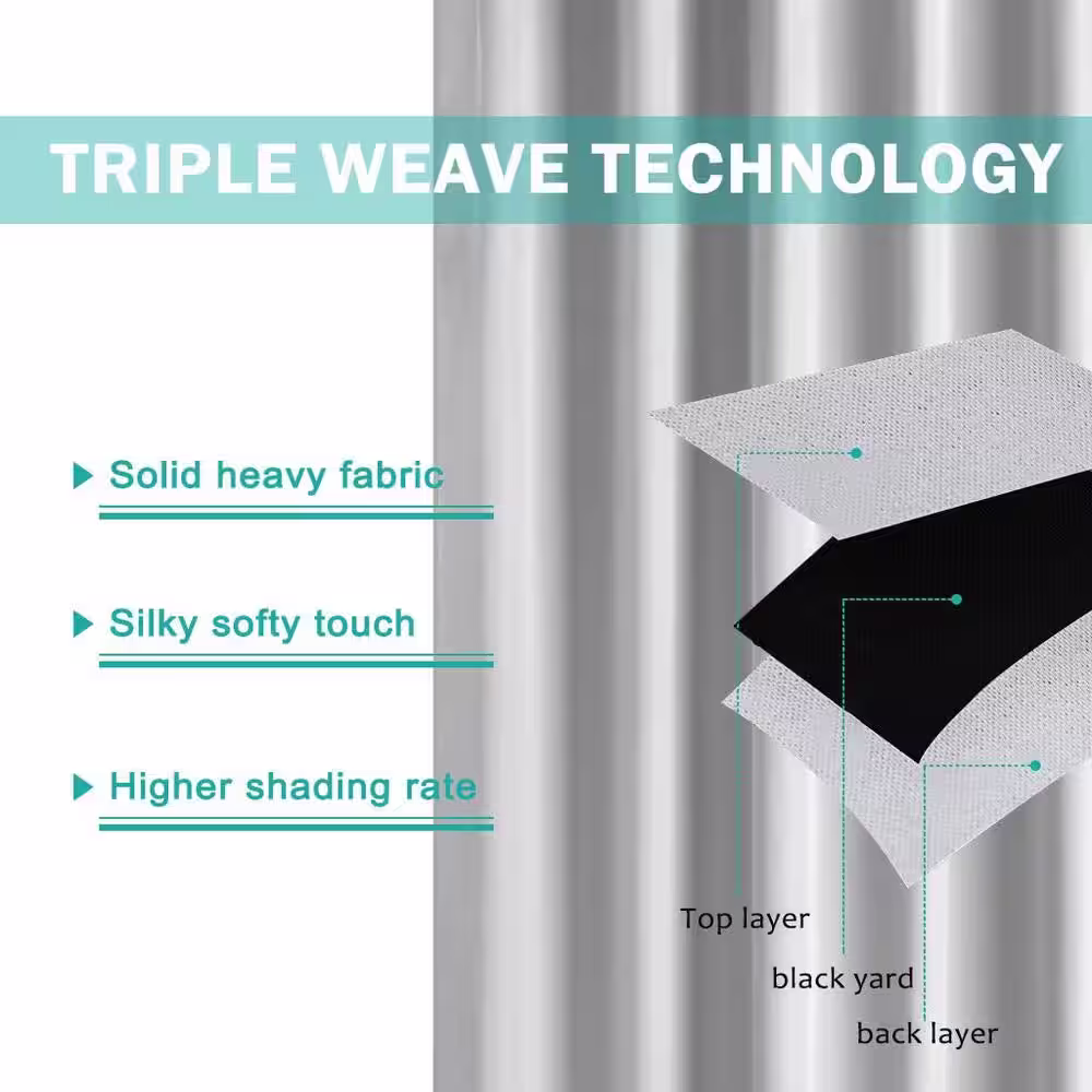 Pro Space Grey Thermal Grommet Blackout Curtain - 50 in. W x 84 in. L