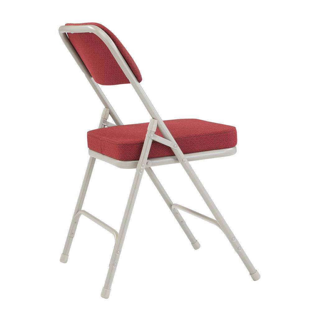 National Public Seating Burgundy Fabric Padded Seat Folding Chair (Set of 2)