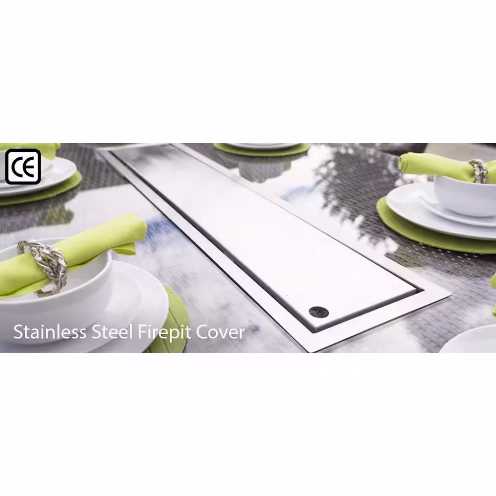 DIRECT WICKER Turnbury 47 in. x 71 in. Propane Oval Wicker Gas Fire Pit Table with Tempered Glass Surround