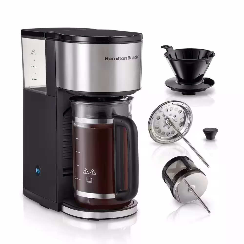 Hamilton Beach Home Barista 6-Cup Black 7-in-1 Coffee Maker