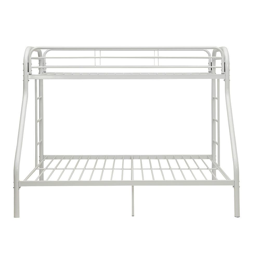 Acme Furniture Tritan White 38 x 80 Twin XL / Queen Bunk Bed Metal Tube