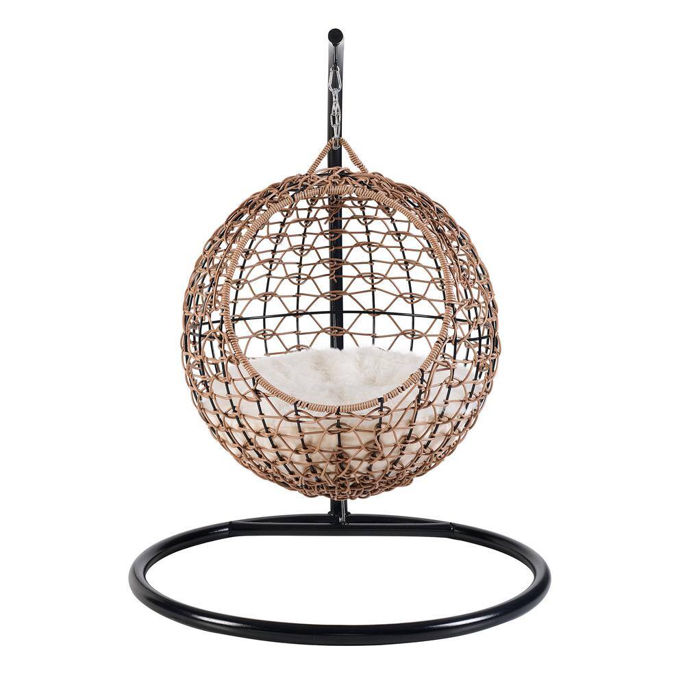 None Nala Medium Brown Hanging Egg Cat Condo Bed