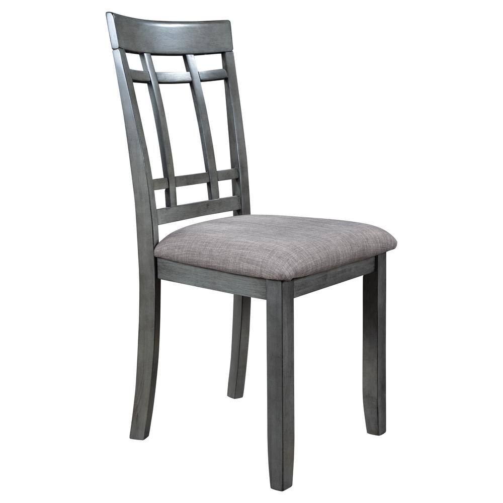 Harper & Bright Designs 6-Piece Wood Top Gray Dining Table Set with 4 Chairs and 1 Bench