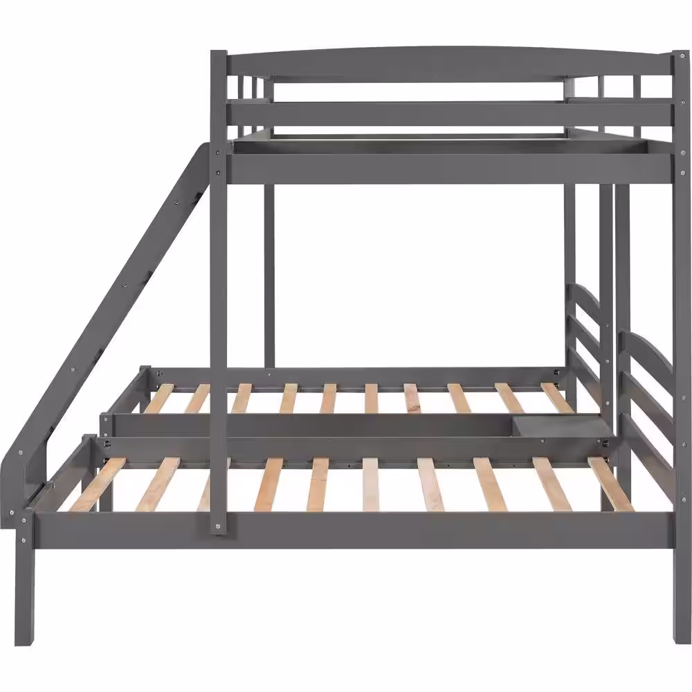 Qualler Gray Full Over Twin Triple Bunk Bed