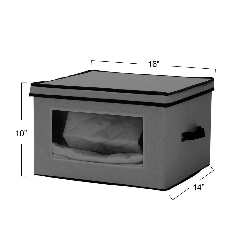 HOUSEHOLD ESSENTIALS 0.8 Gal. Large Serveware Storage Box in Gray