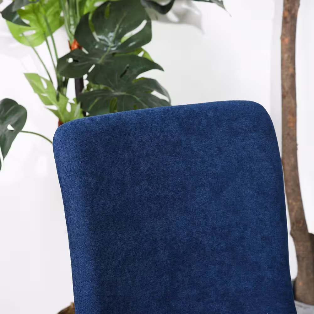 Homy Casa Scargill Blue Textured Fabric Upholstered Dining Chairs (Set of 4)