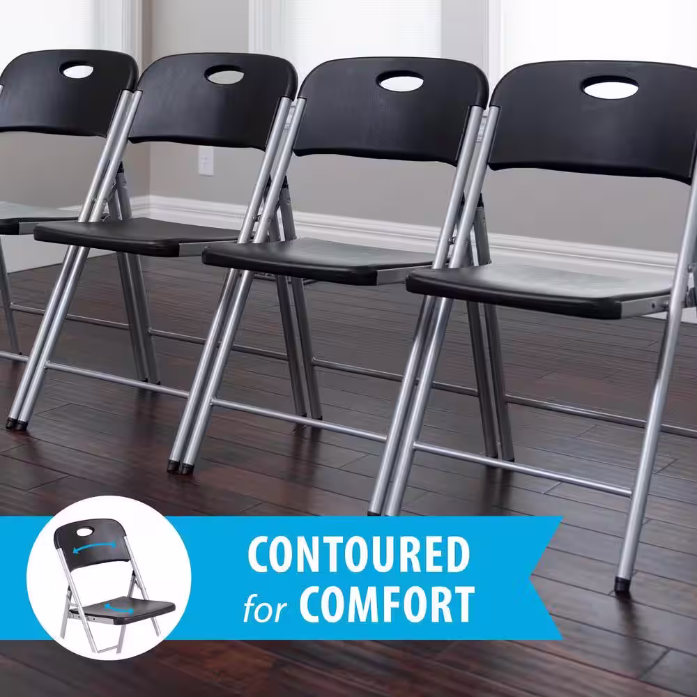 Lifetime Folding Chair; Black