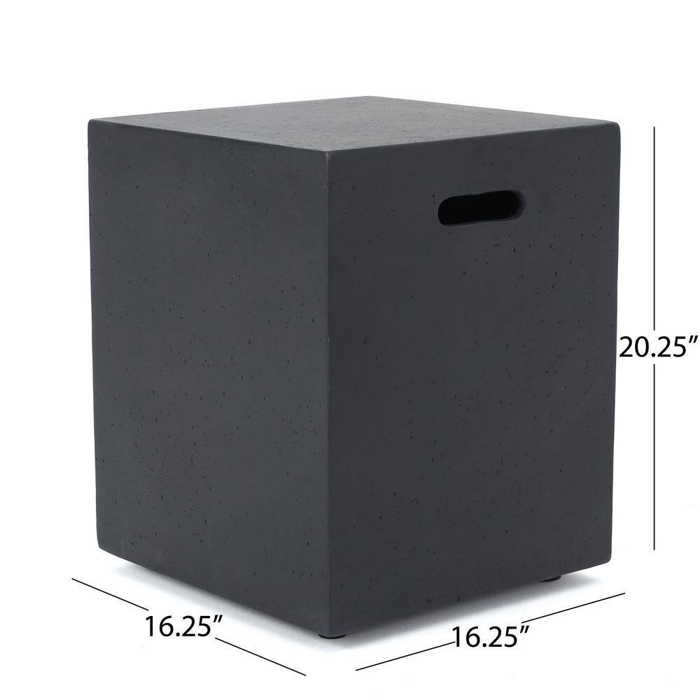 Noble House Gebo Dark Gray Bowl Stone Fire Pit with Tank Holder