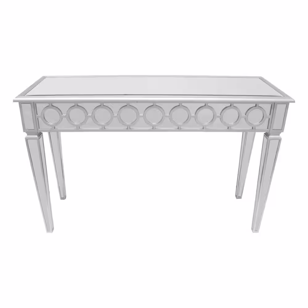 Best Master Furniture Stacey 52 in. Silver Rectangle Wood Console Table