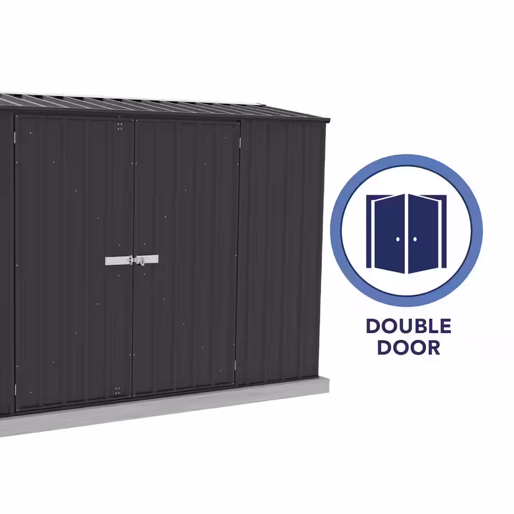 ABSCO Premier 10 ft. x 5 ft. Galvanized Steel Metal Shed in Monument Gray with SNAPTiTE Assembly System (50 sq. ft.)