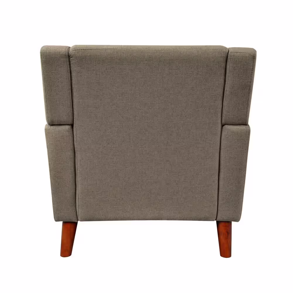 Noble House Candace Mid-Century Modern Tufted Mocha Fabric Armchair