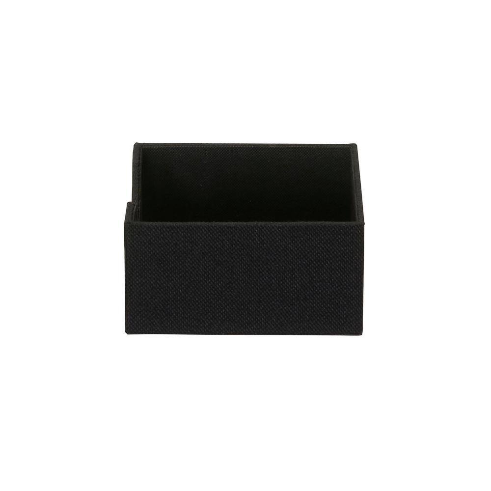HOUSEHOLD ESSENTIALS 2PC Black Linen Square 6 in. Hard-Sided Trays