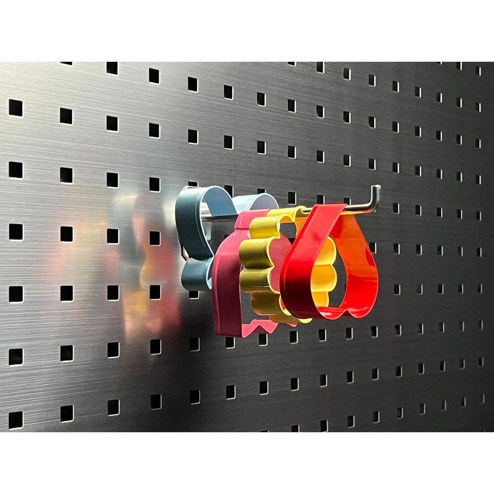 Triton Products 6 in. Single Rod 90 Bend Stainless Steel LocBoard Hooks (3-Pack)