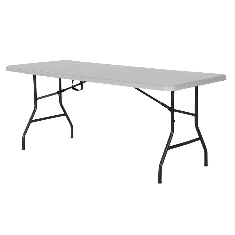 None 6 ft. Gray Plastic Top Folding Table