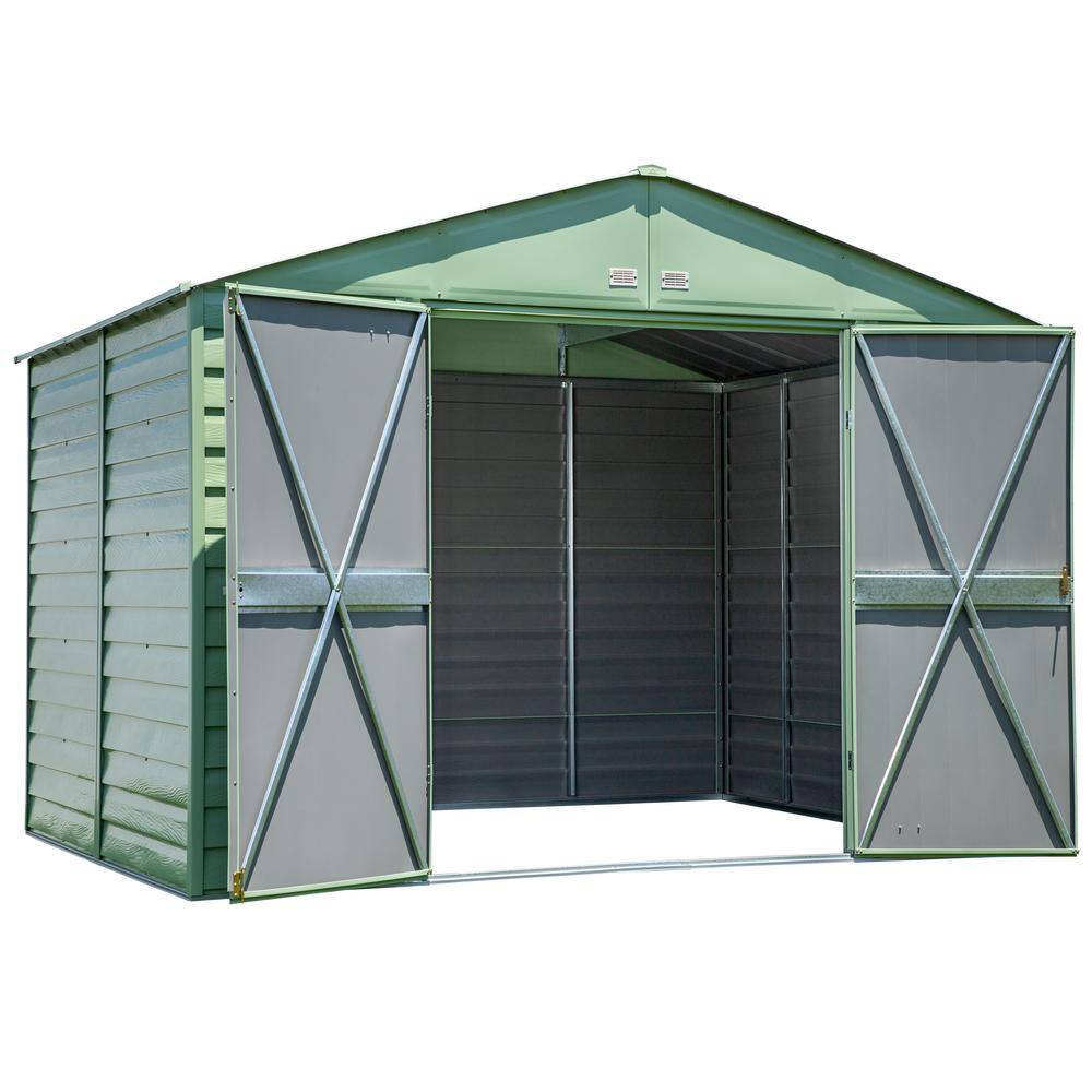 Arrow Select 10 ft. W x 8 ft. D Sage Green Metal Shed (74 sq. ft.)