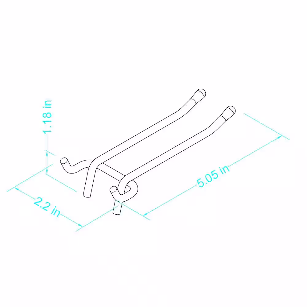 Everbilt 4 in. Zinc-Plated Steel Double Arm Straight Peg Hooks 1/4 in. Peg (2-Pack)