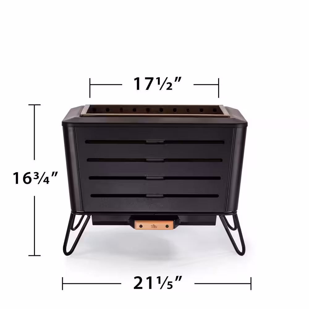 TIKI 21.5 in. Retreat Smokeless Fire Pit Metal Black