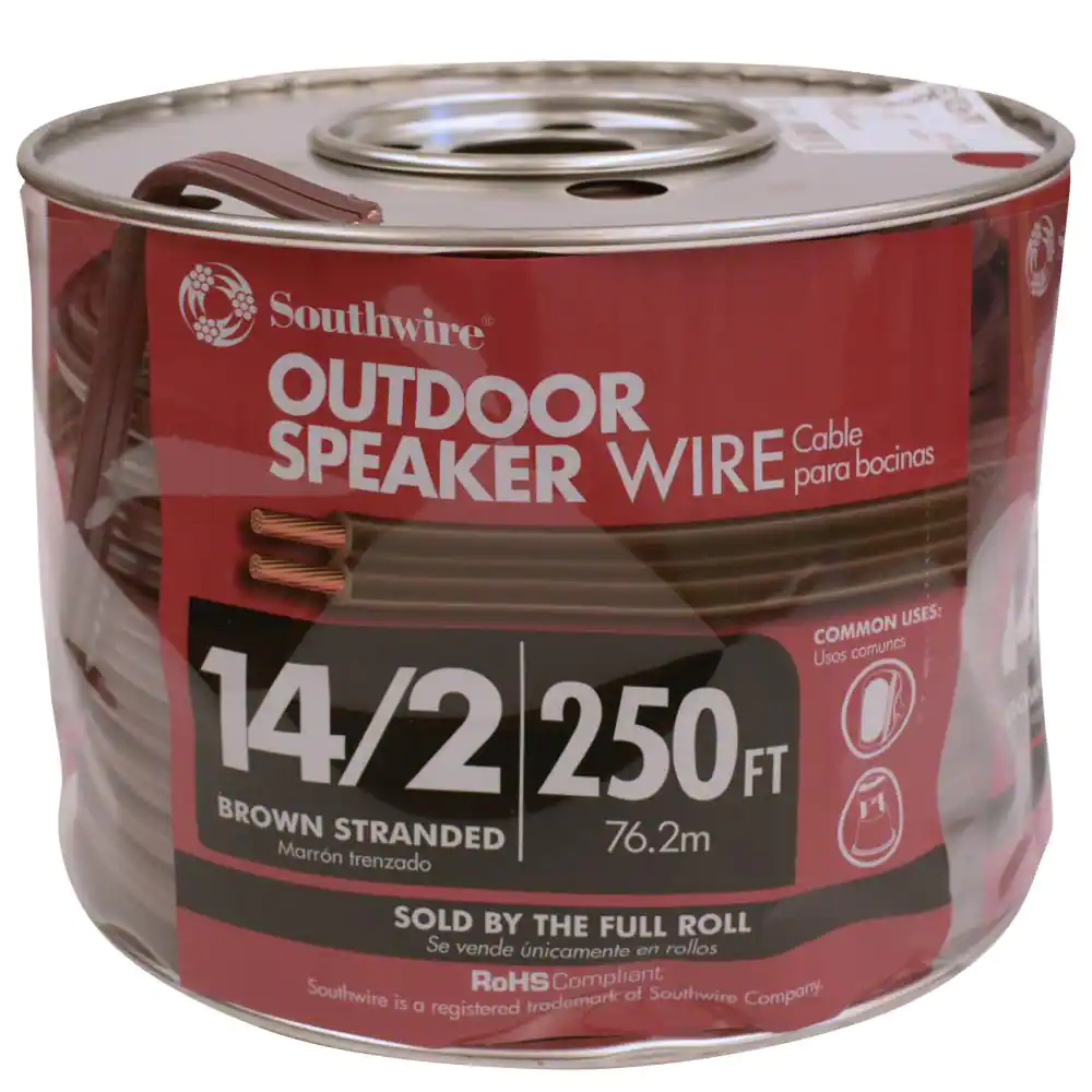 Southwire 250 ft. 14/2 Brown Stranded CU CL3 Outdoor Speaker Wire