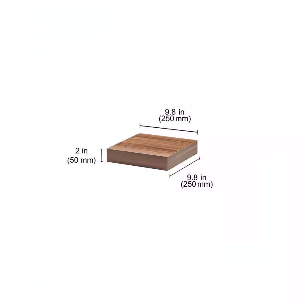None BIG BOY 9.8 in. x 9.8 in. x 2 in. Walnut MDF Floating Decorative Wall Shelf with Brackets