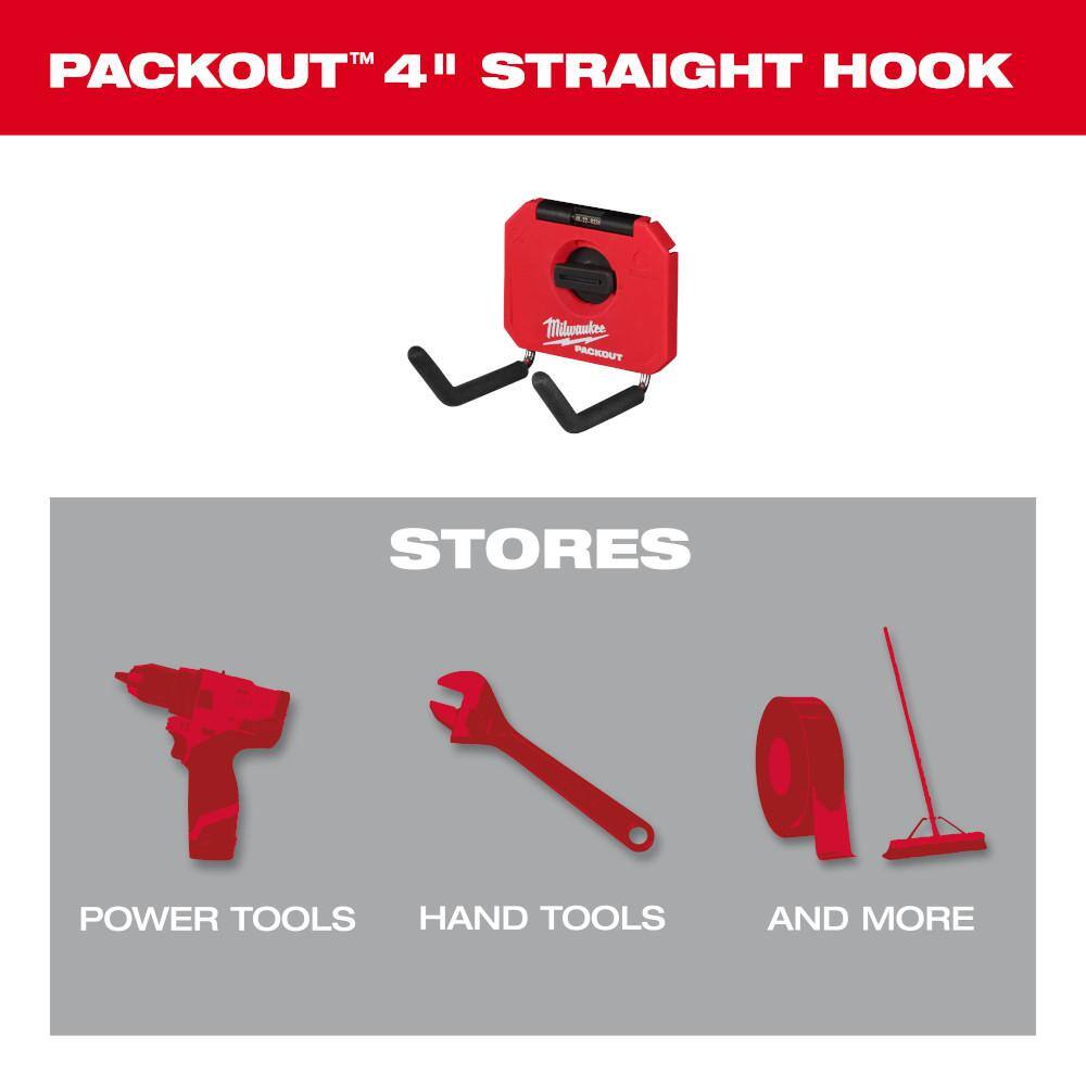 Milwaukee PACKOUT Small Straight Utility Hook (4-Pack)