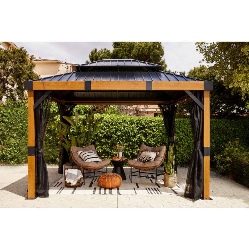 Sojag FONTANA #40/Wood 10 ft. x 12 ft. ST RF MESH SS Gazebo