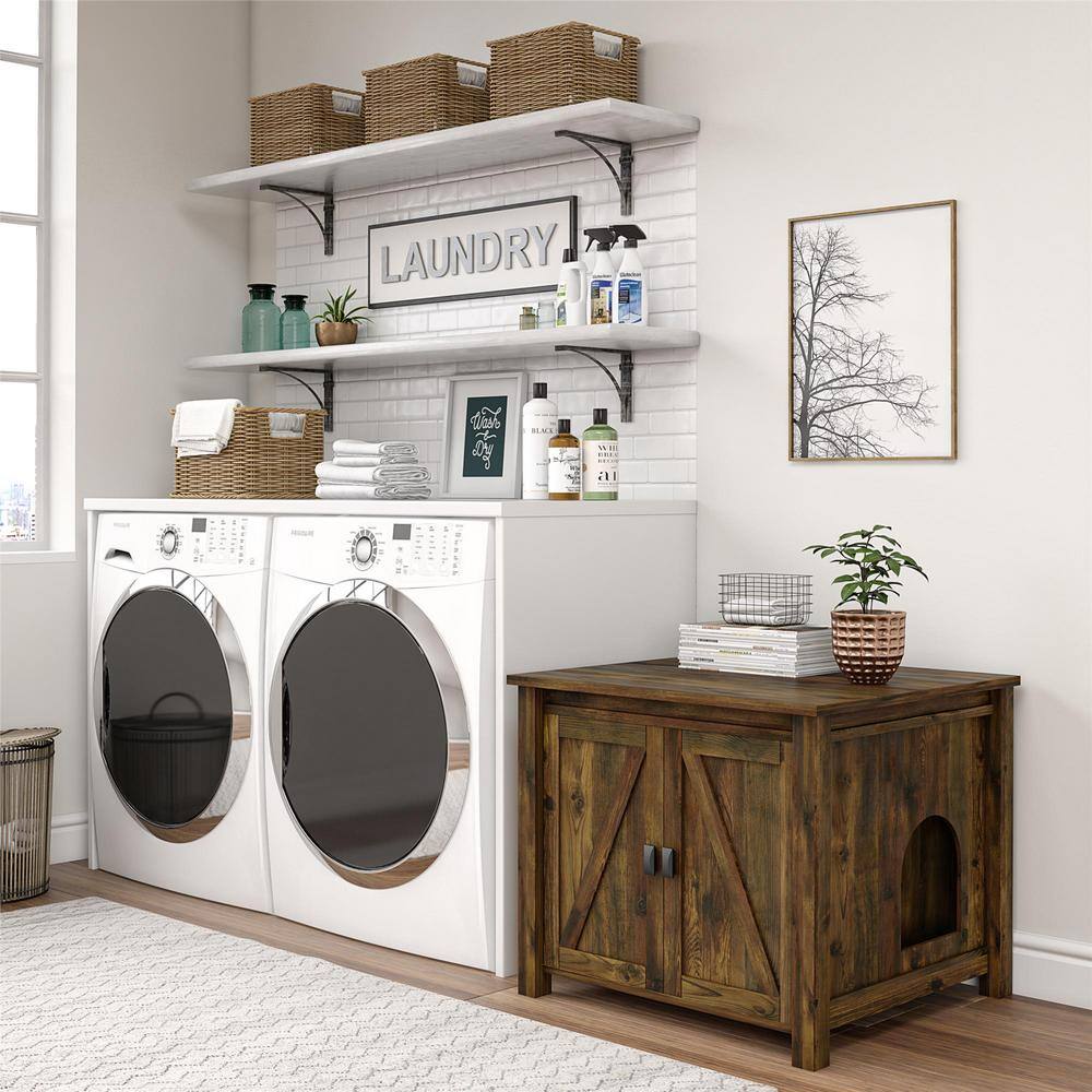 None Farmington Litter Box Enclosure, Rustic