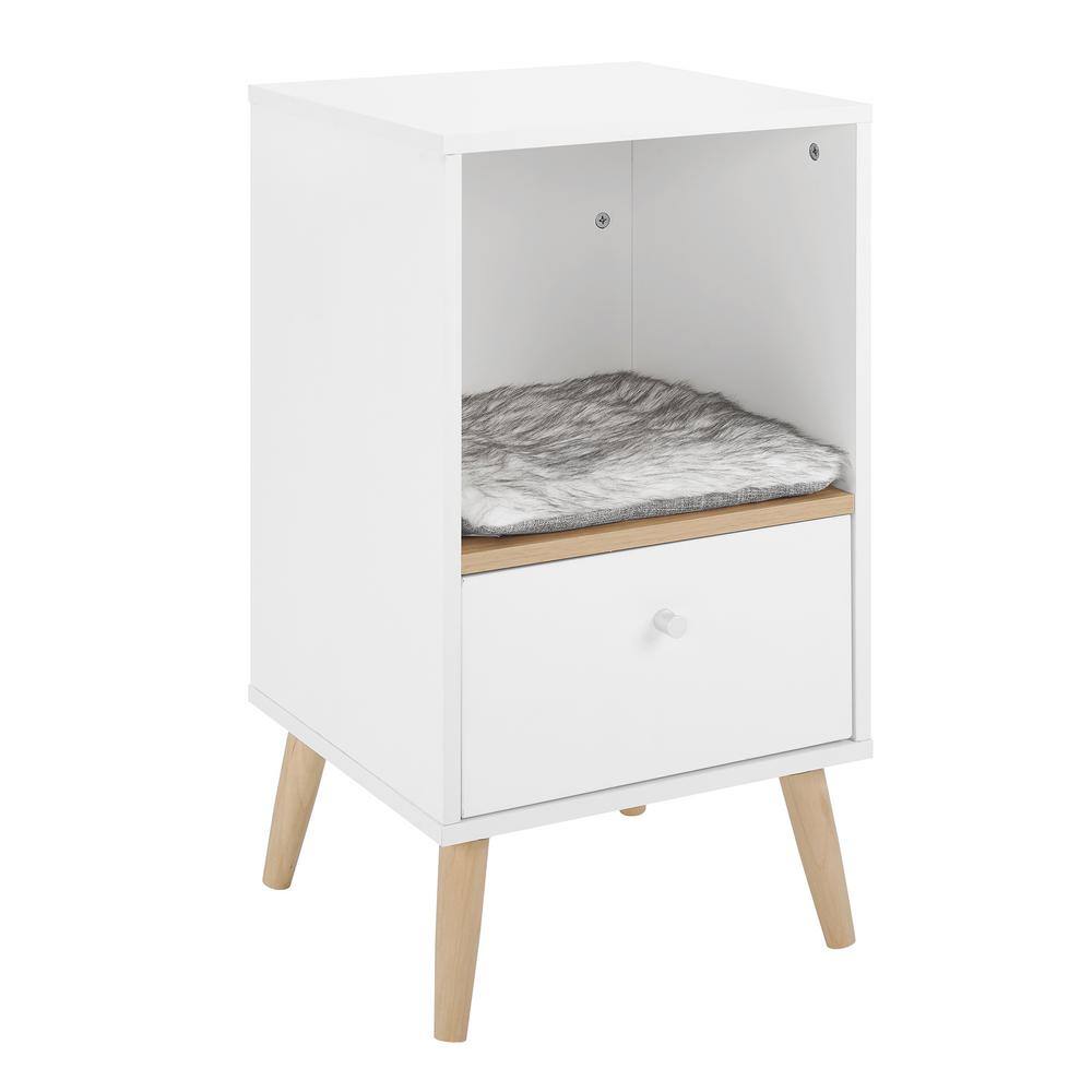 Sam's Pets Becky 28 in. White Single Rest Cat Tree With Drawer