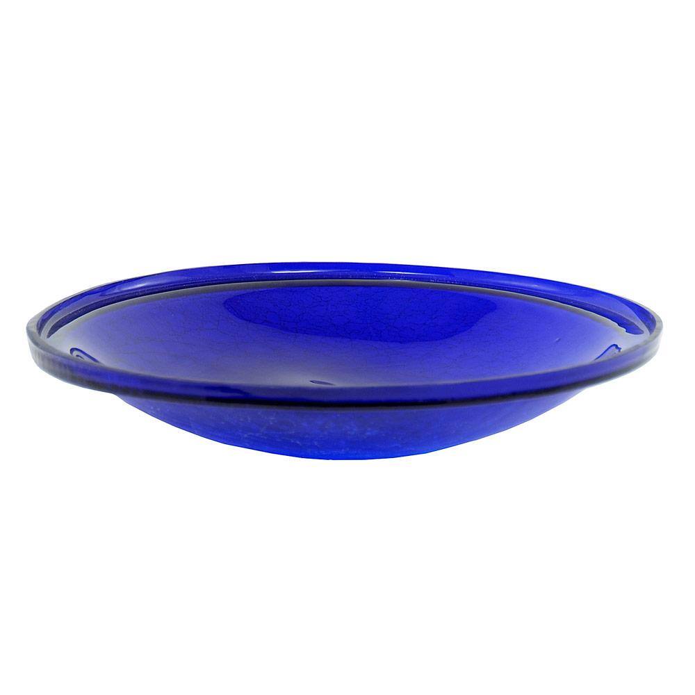 Achla Designs 14 in. Dia Cobalt Blue Reflective Crackle Glass Birdbath Bowl