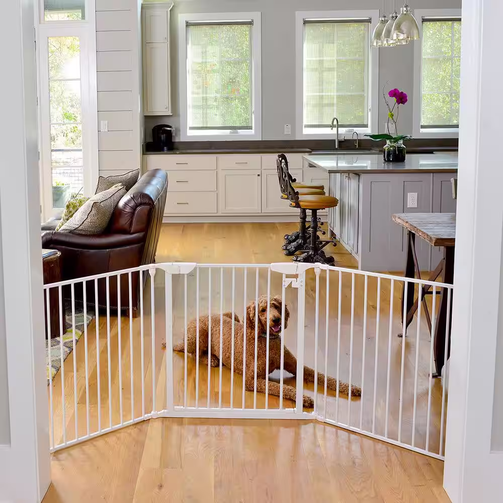 Cardinal Gates XpandaGate 29.5 in. H x 100 in. W x 2 in. D Expandable Pet Gate in White