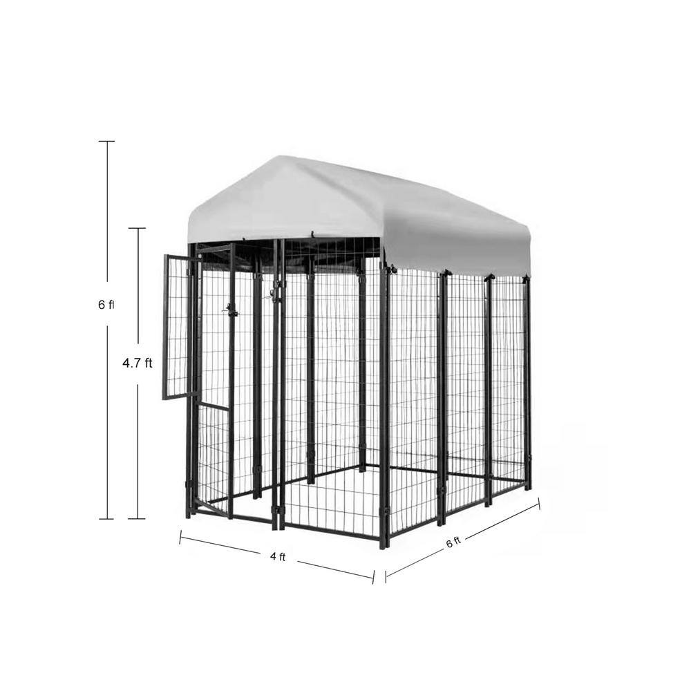 KennelMaster 6 ft. x 4 ft. x 6 ft. Welded Wire Dog Fence Kennel Kit