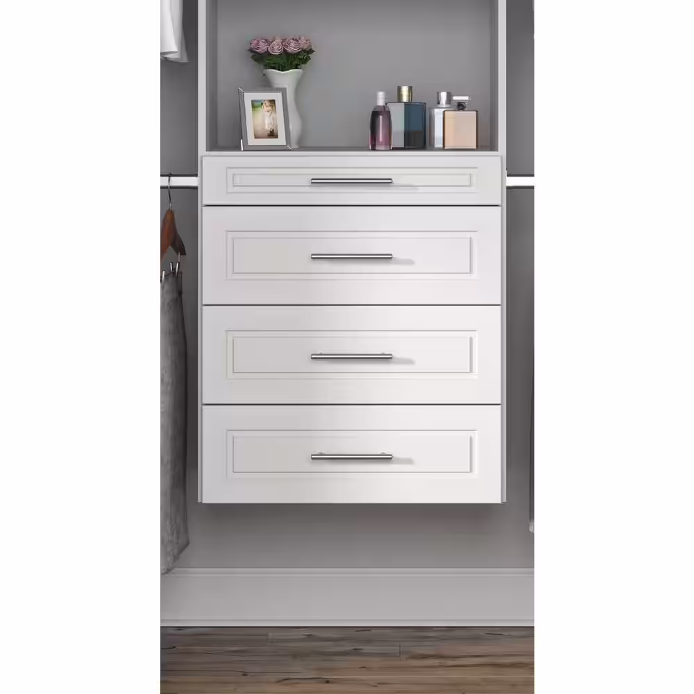 Closet Evolution 4 in. H x 24 in. W Wood Drawer Kit Modern Raised White