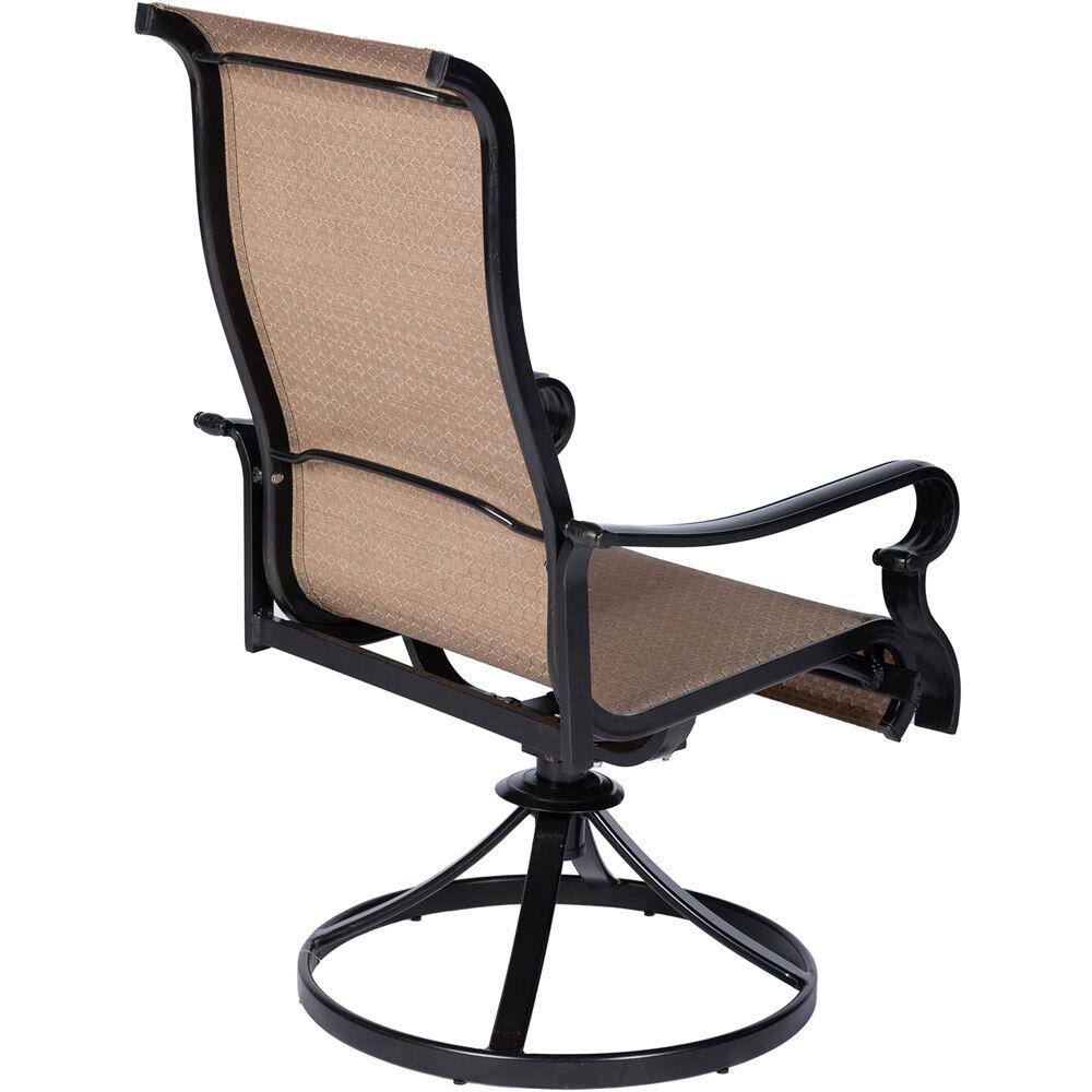 Hanover 7-Piece Aluminum Outdoor Dining Set with a 40 in. x 70 in. Glass-Top Table 2-Swivel Rockers and 4-Dining Chairs