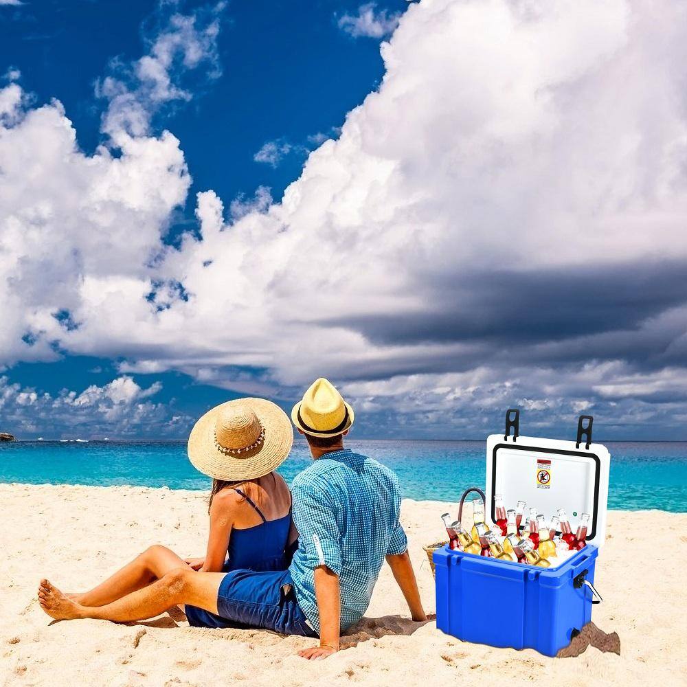 HONEY JOY 26 qt. Portable Cooler Camping Ice Chest Cooler with Stainless Handles for BBQ and Hiking and Outdoor Activities